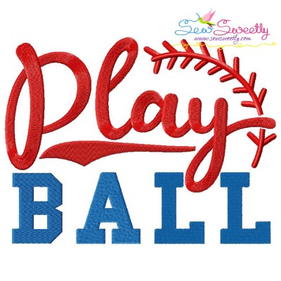 Play Ball Lettering Embroidery Design
