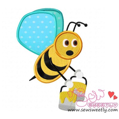 Bee Carrying Honey-1 Applique Design