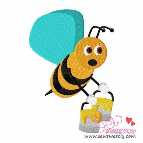 Bee Carrying Honey-1 Embroidery Design Pattern- Category- Insects And Bugs Designs- 1