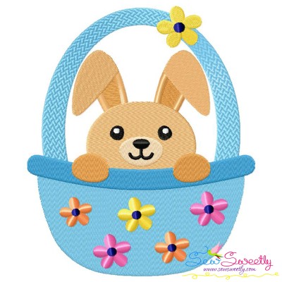 Easter Bunny Boy Basket Embroidery Design