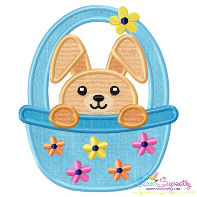 Easter Bunny Boy Basket Applique Design