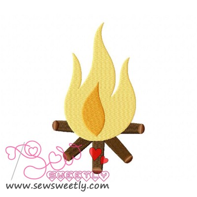 Camp Fire Embroidery Design
