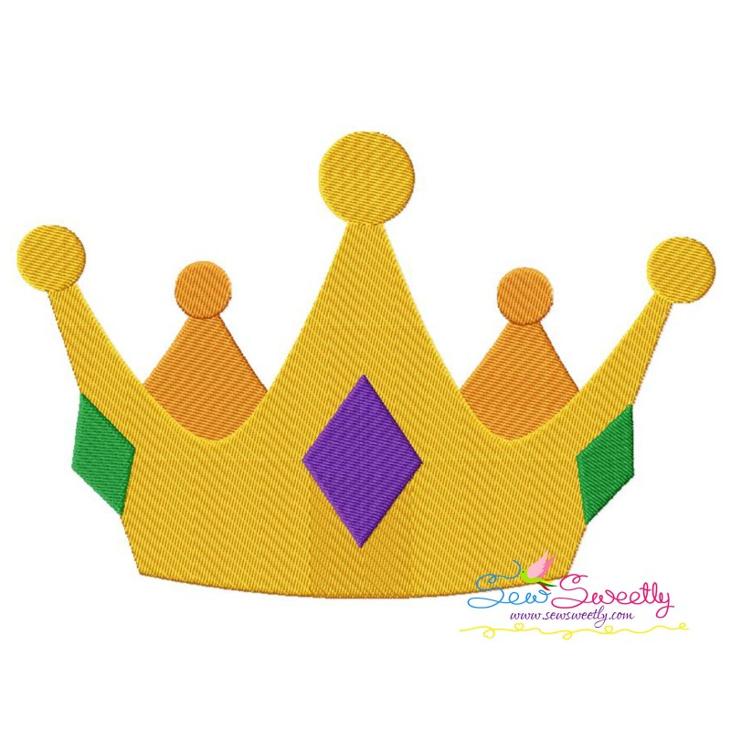 Golden crown machine embroidery design