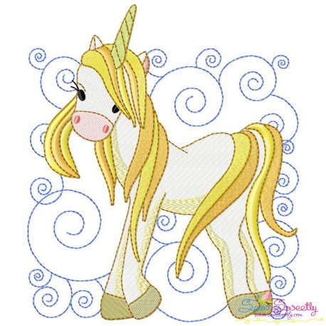 Golden Unicorn Block-8 Embroidery Design Pattern-1