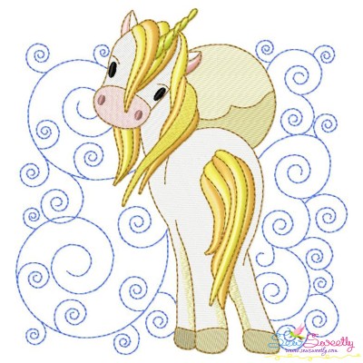 Golden Unicorn Block-4 Embroidery Design Pattern-1