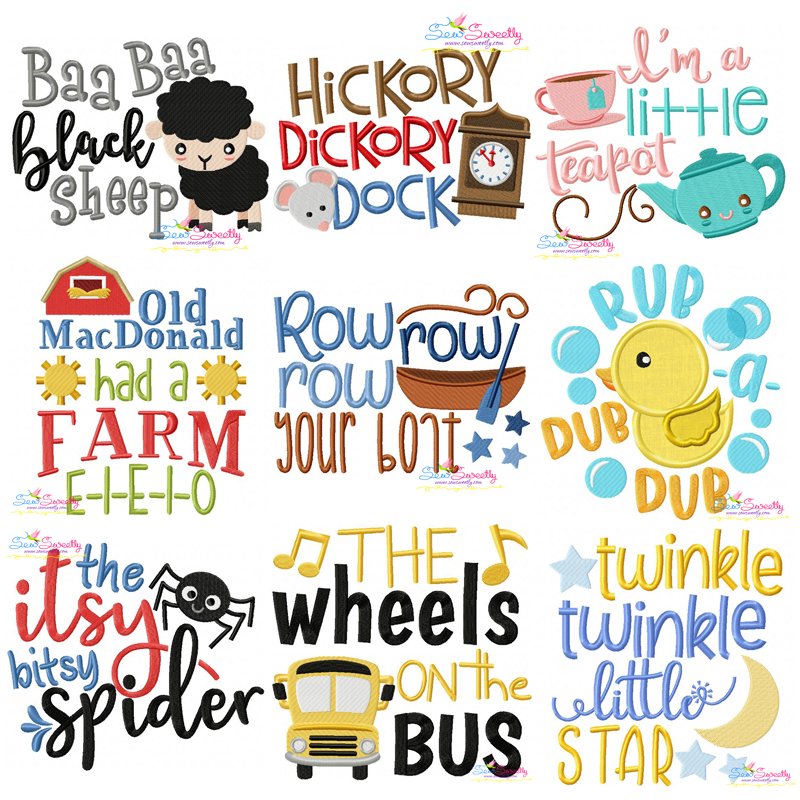 Nursery Rhyme Machine Embroidery Design Old Macdonalds Farm