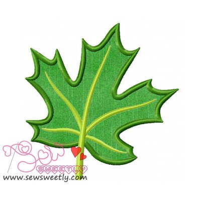 Green Maple Leaf Applique Design