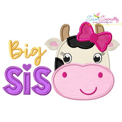 Cow Big Sis Applique Design