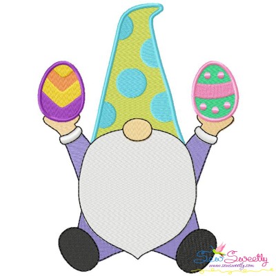 Spring Gnome Easter Eggs Embroidery Design