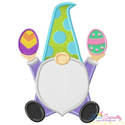 Spring Gnome Easter Eggs Applique Design