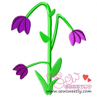 Purple Flowers Embroidery Design