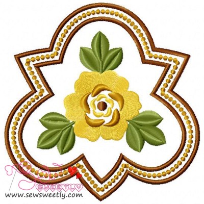 Floral Badge-2 Embroidery Design
