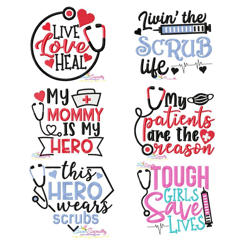 Download Nursing Designs 2 Medical Lettering Embroidery Design Bundle