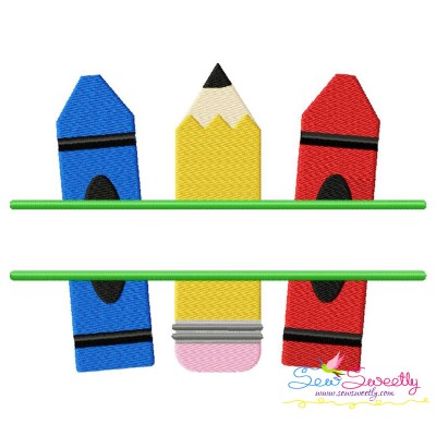 Pencil Crayon Split Embroidery Design Pattern-1