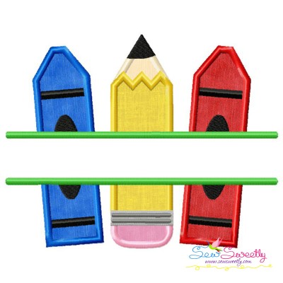 Pencil Crayon Split Applique Design Pattern-1