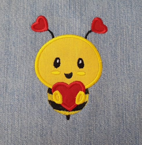 Bee heart applique